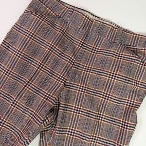 Vintage 70s Style Men's Glen Plaid Straight Pants 30 Inseam Dadcore Preppy Golf